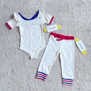 little James infant pants set-cream NWT 9-12 mo